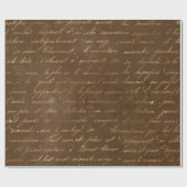 金ゴールドスクリプトのBrown ラッピングペーパー (フラット)