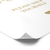 金ゴールドスクリプトのkiddos結婚式の引き出物記号 ポスター (角)