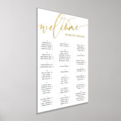 金ゴールドスクリプトようこそシーティングチャート任意のイベント 箔ポスター (レイダウン)