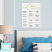 金ゴールドスクリプトようこそシーティングチャート任意のイベント 箔ポスター (インサイチュ (寝室))