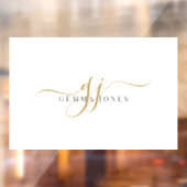 金ゴールドスクリプトイニシャルモノグラムミニマリストホワイト ウィンドウサイン (シート2)