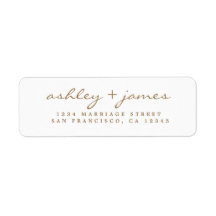 金ゴールドスクリプトエレガントウェディング差出人住所