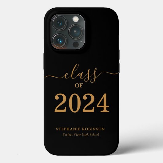 金ゴールドスクリプトクラス2024卒業 Case-Mate iPhoneケース (裏面)