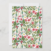 金ゴールドスクリプトクリスマスホリデーパーティー素朴フローラ 招待状 (裏面)