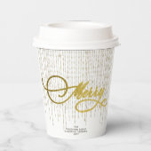 金ゴールドスクリプトグリッターレッドホワイトファミリークリスマス 紙コップ (裏面)