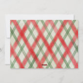 金ゴールドスクリプトシーズンの挨拶タータンチェックフォトカード シーズンカード (裏面)