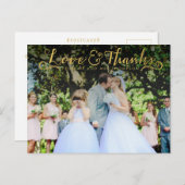 金ゴールドスクリプトタイポグラフィありがとうございました写真はがき ポストカード (正面/裏面)