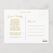 金ゴールドスクリプトタイポグラフィありがとうございました写真はがき ポストカード (裏面)