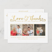 金ゴールドスクリプトタイポグラフィありがとうございました写真はがき ポストカード (正面/裏面)