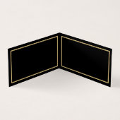 金ゴールドスクリプトタイポグラフィブラックテーブル番号カード (内部)