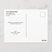 金ゴールドスクリプトハッピーホリデーズファミリーフォト ポストカード (裏面)