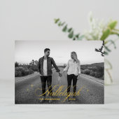 金ゴールドスクリプトハレルヤのクリスマス | 宗教写真 箔シーズンカード (立ち正面)