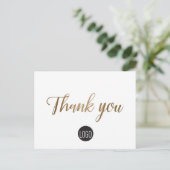 金ゴールドスクリプトビジネスサンキュー ポストカード (スタンド正面)