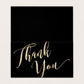 金ゴールドスクリプトフォント書道ありがとう 名刺 (外部フラット)