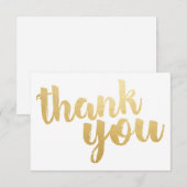 金ゴールドスクリプトフラットサンキューカード サンキューカード (正面/裏面)