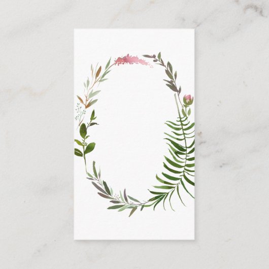 金ゴールドスクリプトフローラリースベビーシャワー予約リクエスト エンクロージャーカード (裏面)