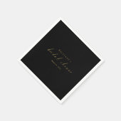 金ゴールドスクリプトブライダルシャワーナプキン – カスタマイズ可能 スタンダードカクテルナプキン (角)