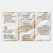 金ゴールドスクリプトボトルラベル4oz油スポイト製品 長方形シール (正面)