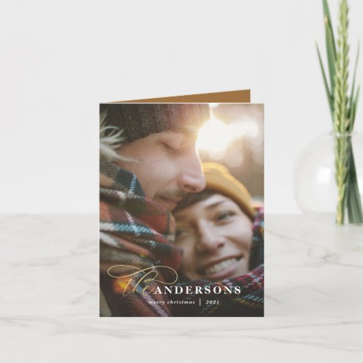 金ゴールドスクリプトマスタードプレイドバックカード シーズンカード (正面)