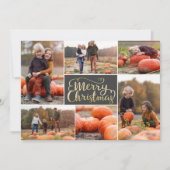 金ゴールドスクリプトメリークリスマスコラージホリデーカード シーズンカード (正面)