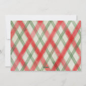 金ゴールドスクリプトメリークリスマスタータンチェックフォトカード シーズンカード (裏面)