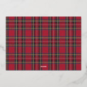 金ゴールドスクリプトメリークリスマスタータンチェック写真 箔シーズンカード (裏面)