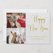 金ゴールドスクリプトメリークリスマスファミリーフォトカード シーズンカード (裏面)