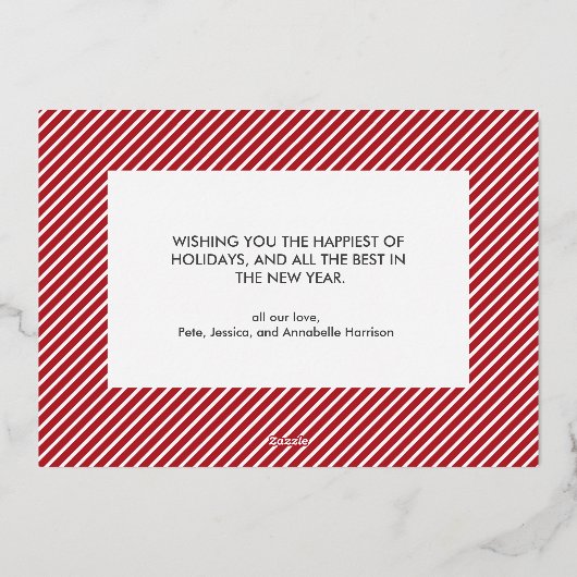 金ゴールドスクリプトメリークリスマスフォイルホリデーカード 箔シーズンカード (裏面)