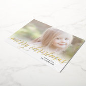 金ゴールドスクリプトメリークリスマスフォイルホリデーカード 箔シーズンカード (回転した状態)