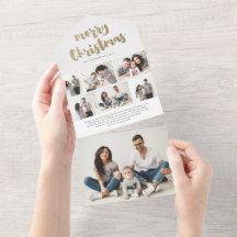 金ゴールドスクリプトメリークリスマスフォトホリデー