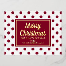 金ゴールドスクリプトレッド水玉模様メリークリスマス