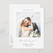 金ゴールドスクリプト写真ありがとうご結婚ざう ポストカード (正面/裏面)