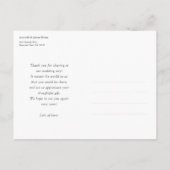 金ゴールドスクリプト写真ありがとうご結婚ざう ポストカード (裏面)