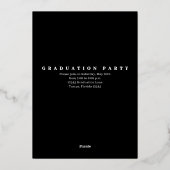 金ゴールドスクリプト写真の卒業テンプレート 箔招待状 (裏面)