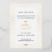 金ゴールドスクリプト写真をゴールドフォイルに保存 箔招待状 (裏面)