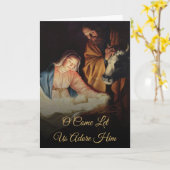 金ゴールドスクリプト出生宗教的クリスマスホリデー カード (黄色い花)