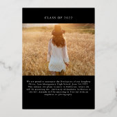 金ゴールドスクリプト卒業フォイル招待状 箔招待状 (裏面)