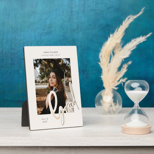 金ゴールドスクリプト卒業発表フォトカードpla フォトプラーク (側面)