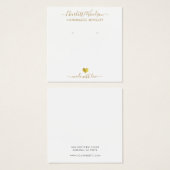 金ゴールドスクリプト名検索ジュエリー表示カード (正面&裏面)