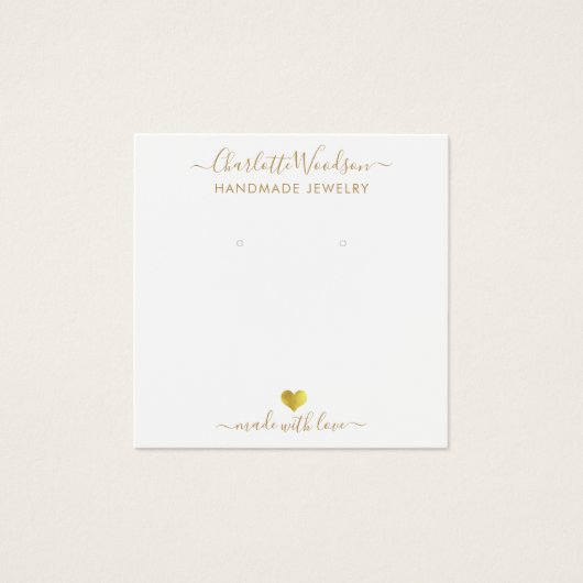 金ゴールドスクリプト名検索ジュエリー表示カード (正面)