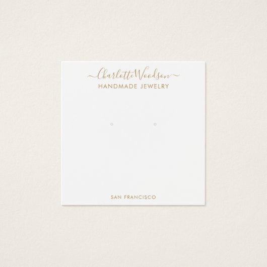 金ゴールドスクリプト名検索ジュエリー表示カード (正面)