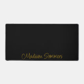 金ゴールドスクリプト名(Black Desk Mat) デスクマット (正面)