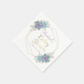 金ゴールドスクリプト多汁金ゴールド幾何学赤ちゃんシャワー スタンダードカクテルナプキン (角)