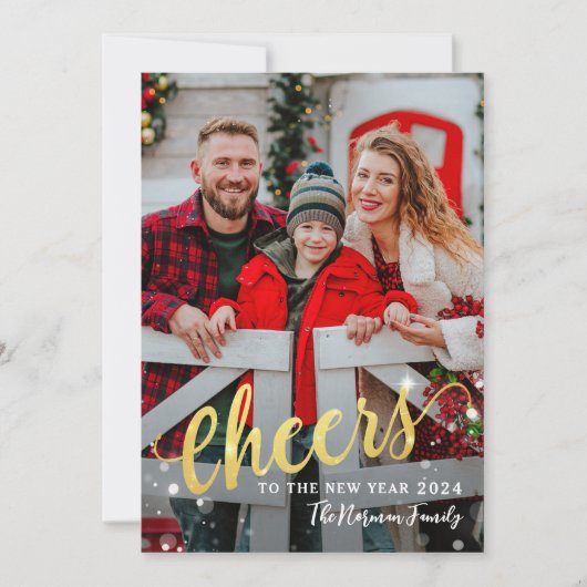 金ゴールドスクリプト応援の新年の写真2 シーズンカード (正面)