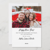 金ゴールドスクリプト応援の新年の写真2 シーズンカード (裏面)