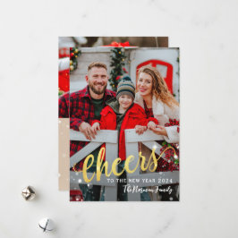 金ゴールドスクリプト応援の新年2フォトリネン シーズンカード