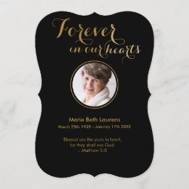 金ゴールドスクリプト悔やみや弔慰サンキューカード（Pあり） サンキューカード