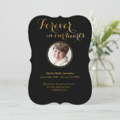 金ゴールドスクリプト悔やみや弔慰サンキューカード(Pあり) サンキューカード (スタンド正面)