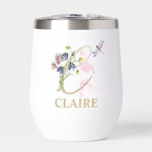 金ゴールドスクリプト文字Cモノグラムパーソナライズされた名 (正面)