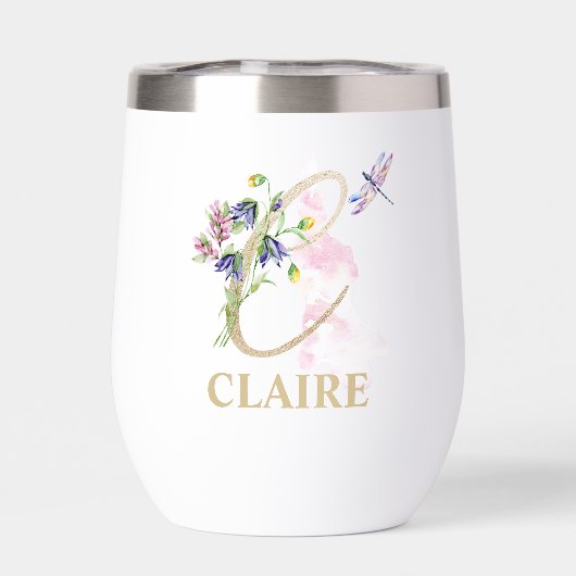 金ゴールドスクリプト文字Cモノグラムパーソナライズされた名 (背面)